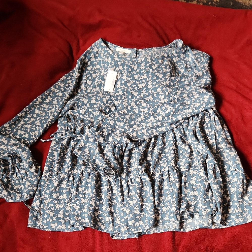 Maurices Kids Blue Floral Blouse